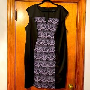 Black dress with purple/black lace accent size 22W
